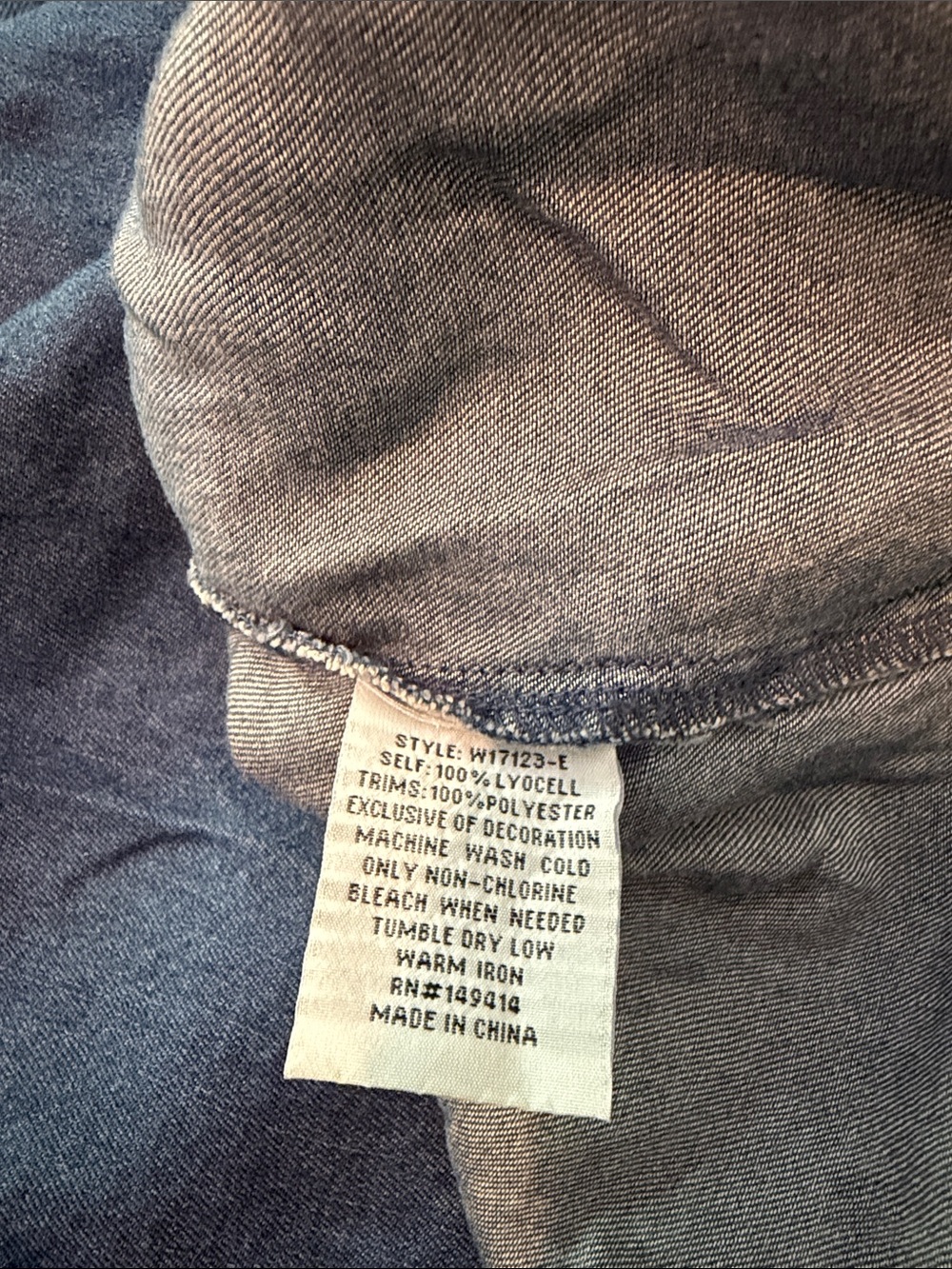 Johnny Was Blue Denim Shirt with White Embroidery - Picture 5 of 5